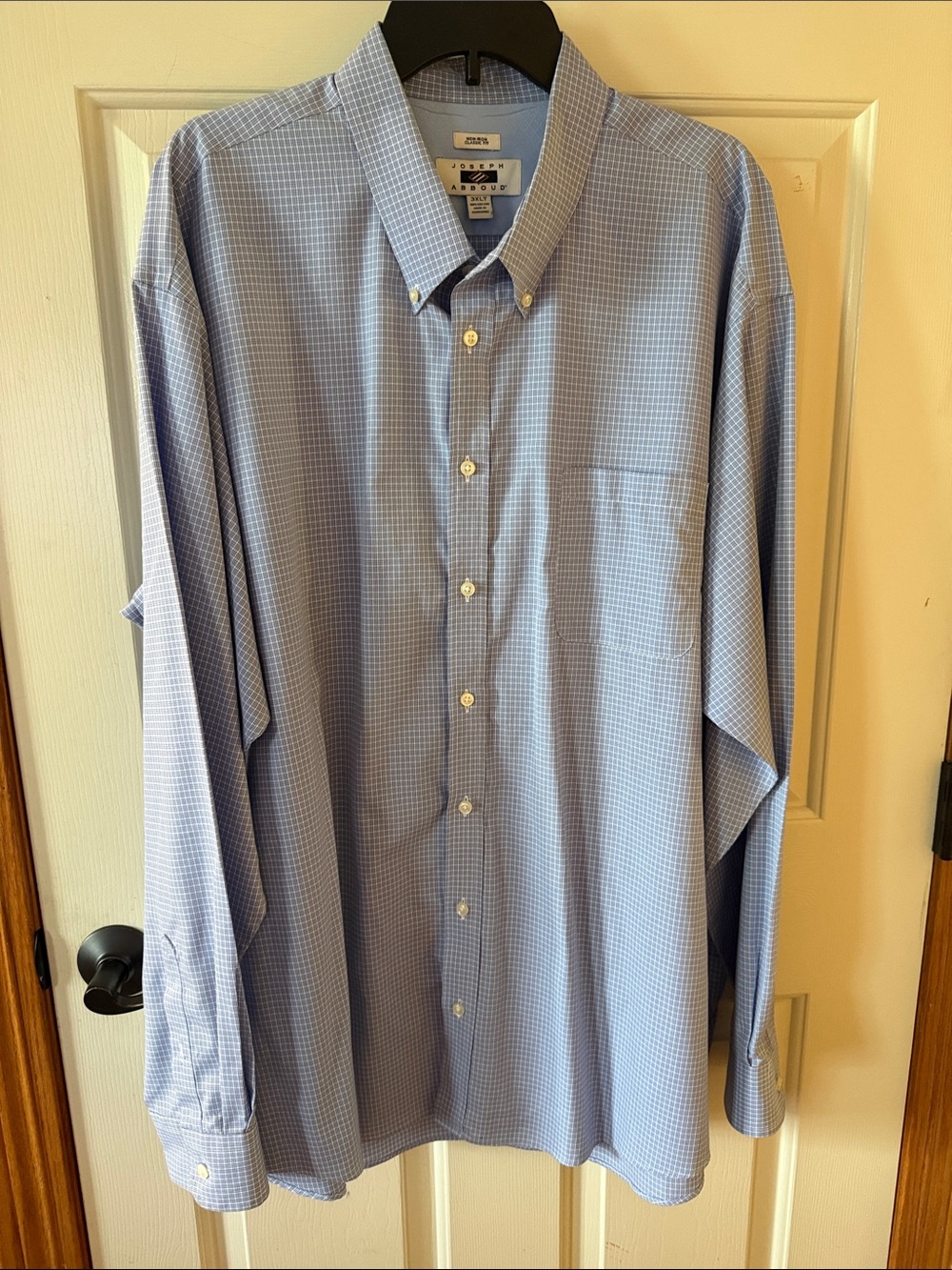 Joseph Abboud Blue Micro-Check Button-Down Dress Shirt